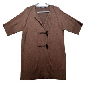 Zozo Womens Cardigan Sweater Medium Brown Toggle Closure